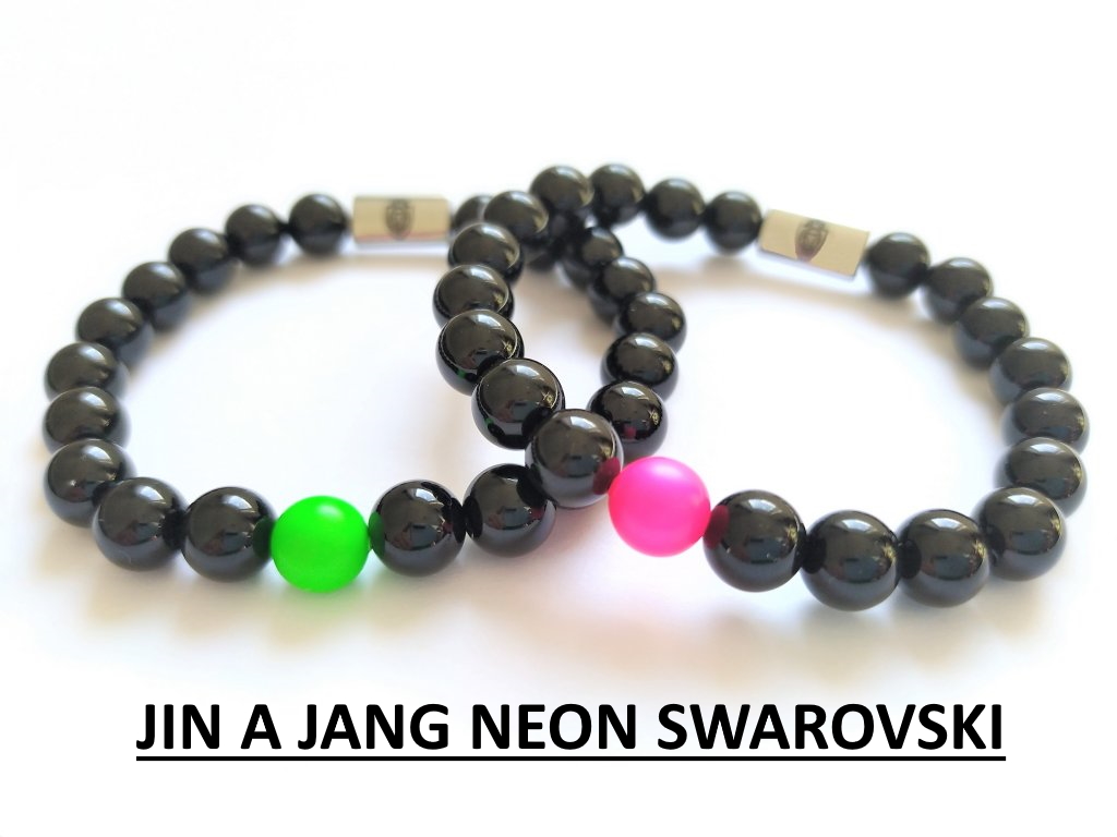 Náramky Párové Neon SWAROVSKI│Lesklý Onyx